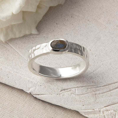 MZB134 LB STERLING SILVER LABRADORITE SECRET MESSAGE RING MODEL 1