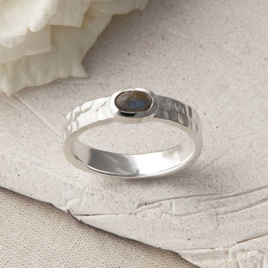 MZB134 LB STERLING SILVER LABRADORITE SECRET MESSAGE RING MODEL 1