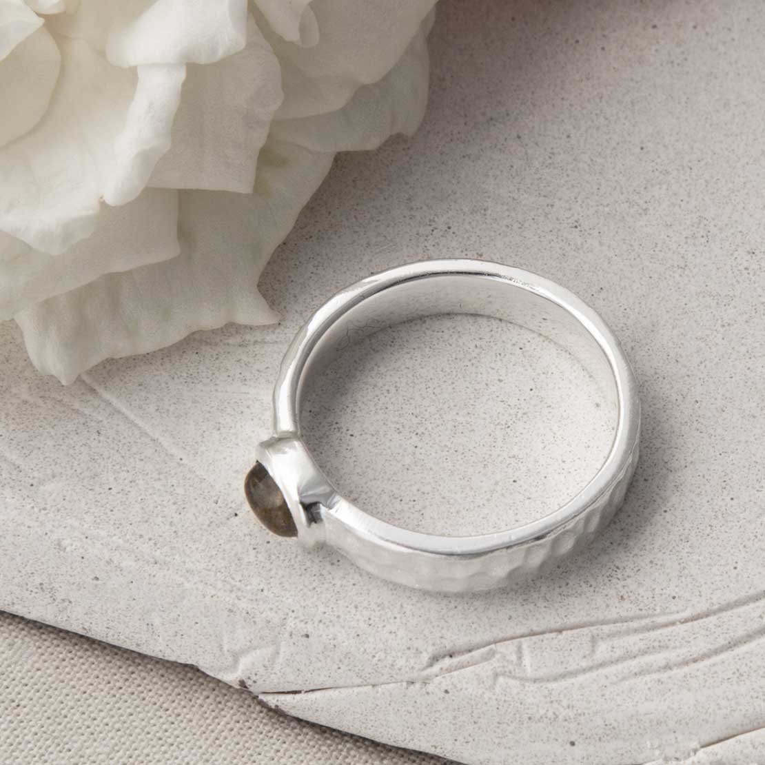 Sterling Silver Labradorite Secret Message Ring