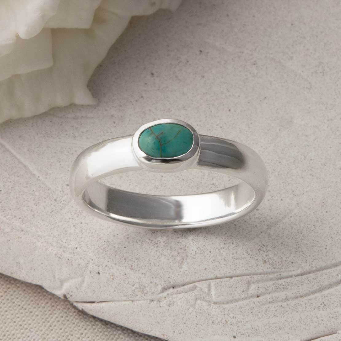 Sterling Silver Turquoise Secret Message Ring