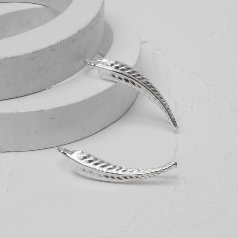Sterling Silver Fern Leaf Ear Climbers