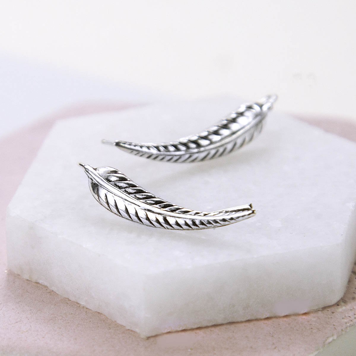 Sterling Silver Fern Leaf Ear Climbers