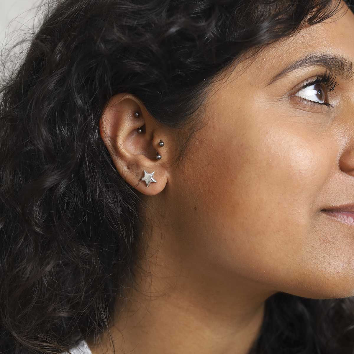 Sterling Silver Polished Star Studs