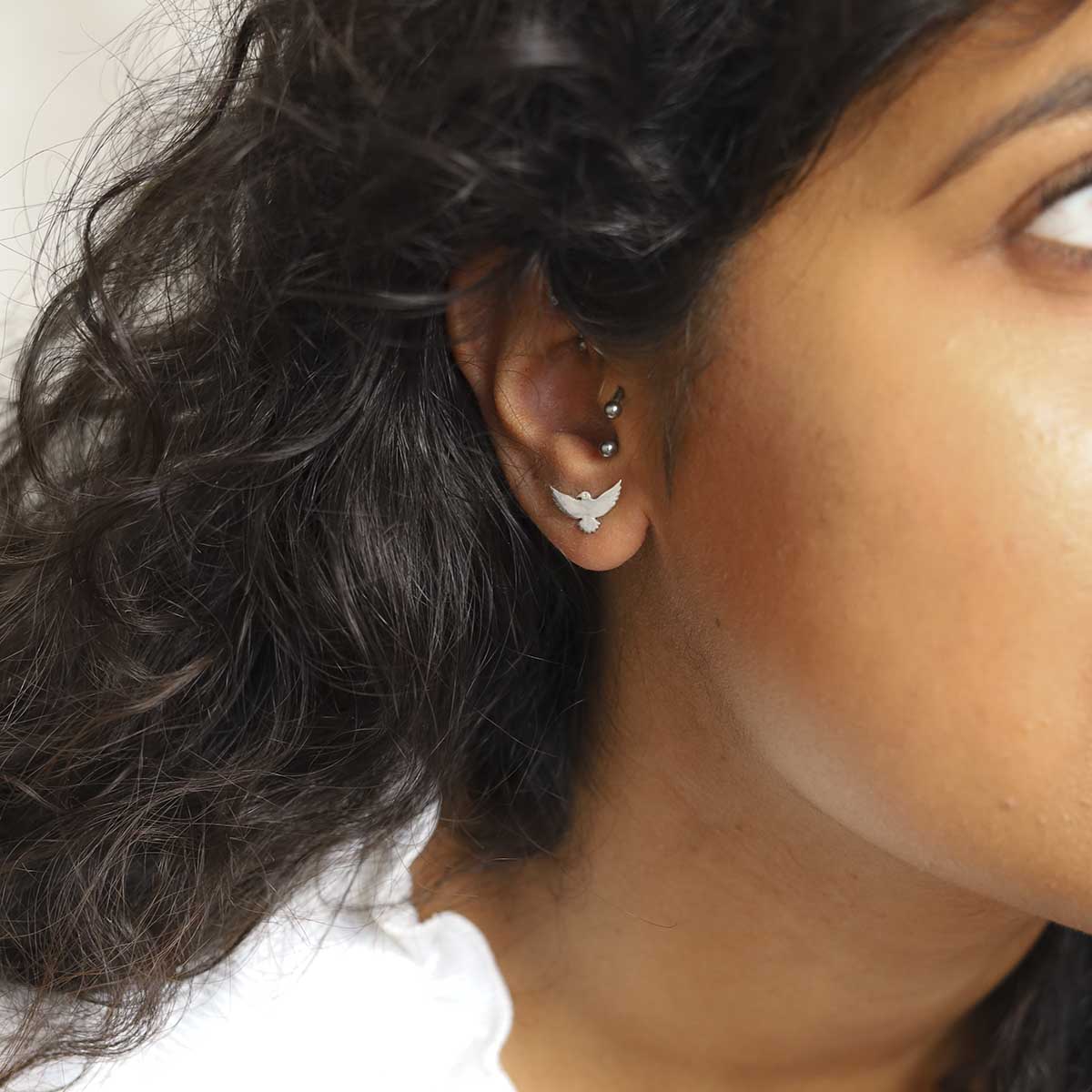 Sterling Silver Falcon Studs