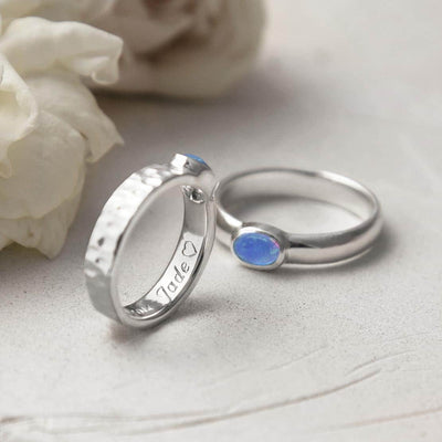 RAW MZB133 MZB134 O STERLING SILVER OPAL SECRET MESSAGE RING 5 copy min