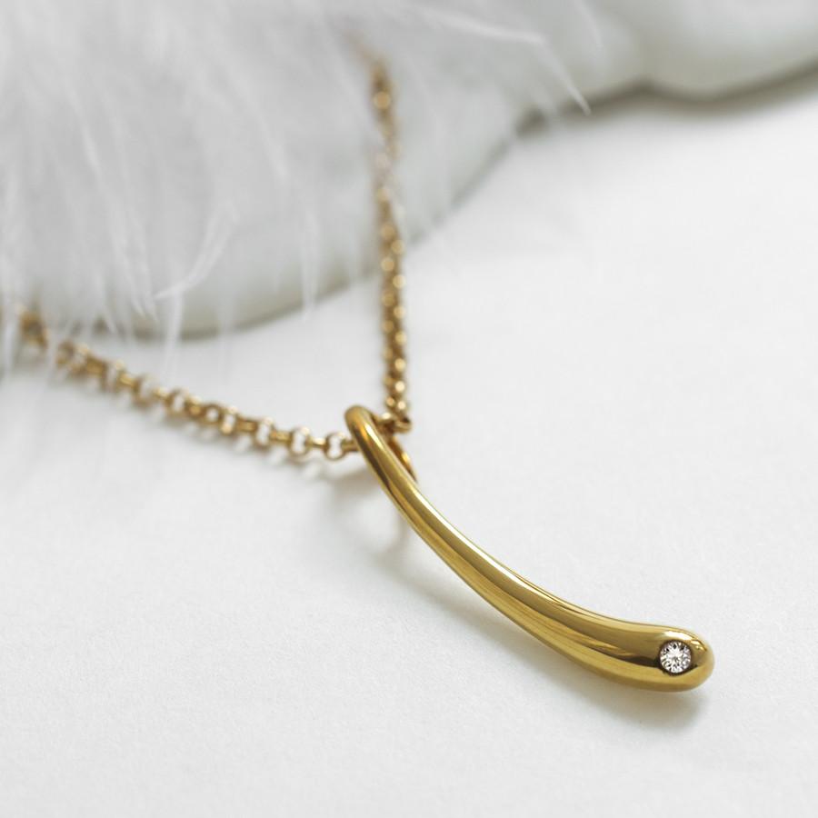 Sterling Silver and Diamond Drop Necklace