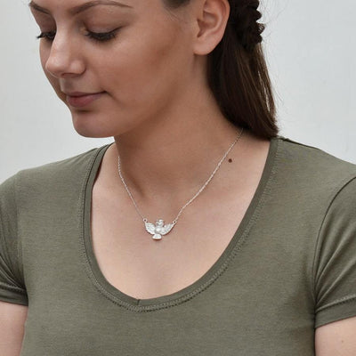 MB129N STERLINGSILVEROWLNECKLACE 004