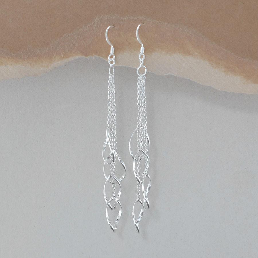 Sterling Silver Dangly Contessa Cascade Earrings