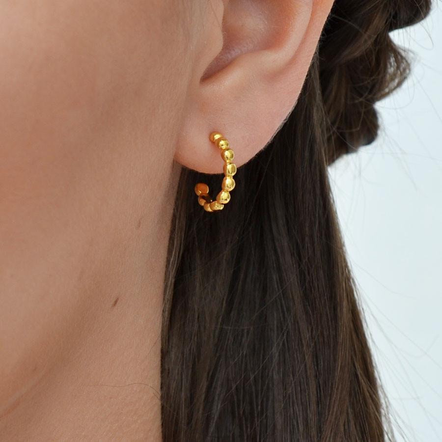 Gold Plated Baubles Sterling Silver  Hoop Earrings