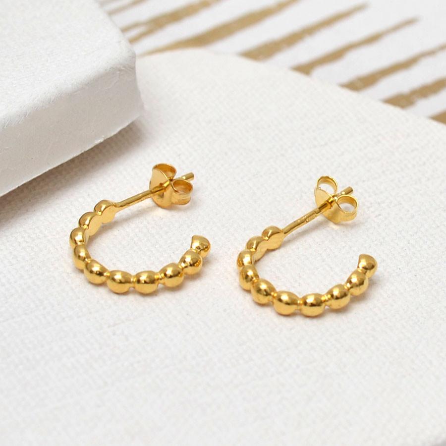 Gold Plated Baubles Sterling Silver  Hoop Earrings