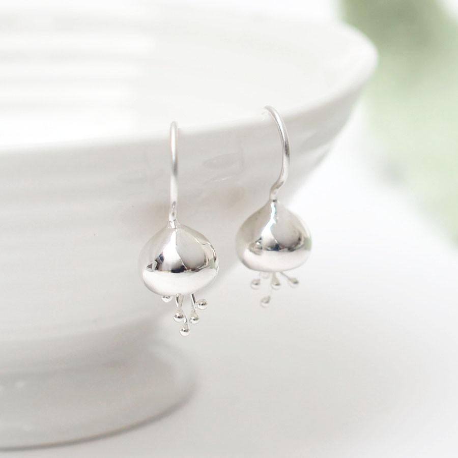Sterling Silver Fuchsia Drop Earrings