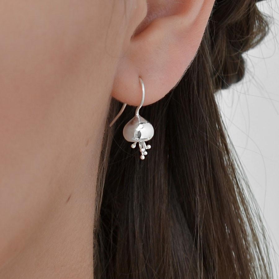 Sterling Silver Fuchsia Drop Earrings