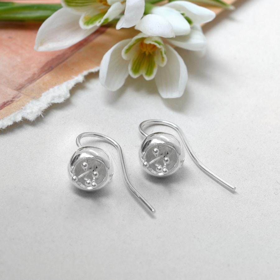 Sterling Silver Fuchsia Drop Earrings