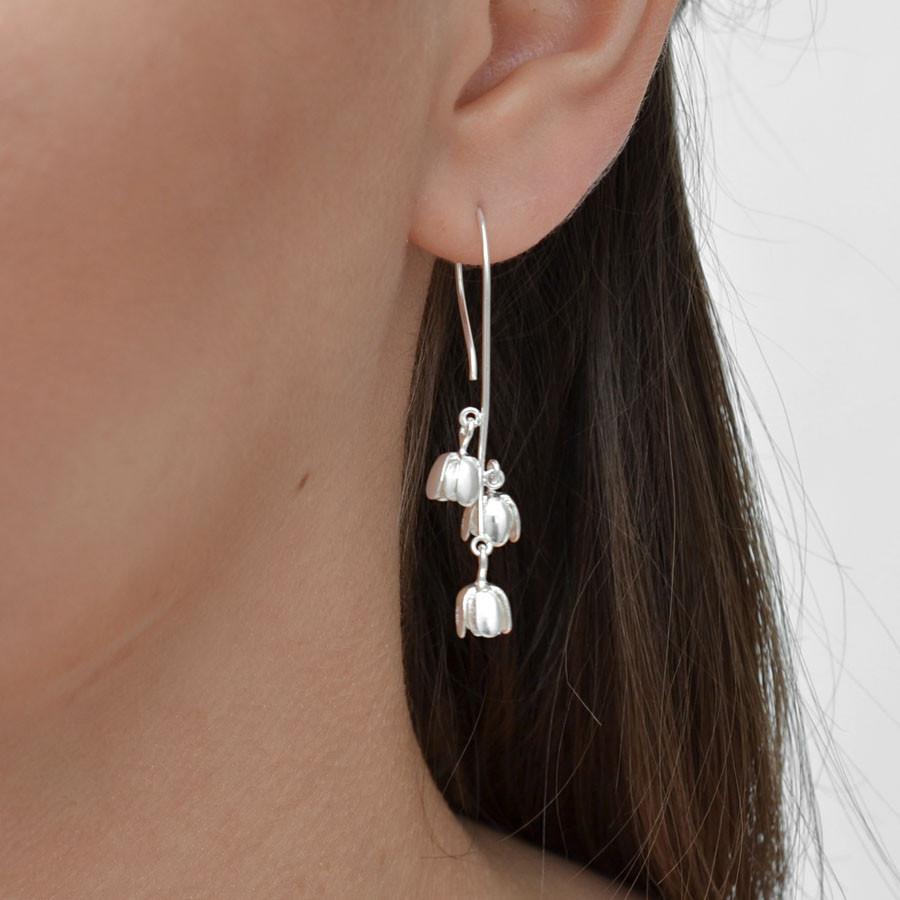 Sterling Silver Drop Blossom Bells Earrings