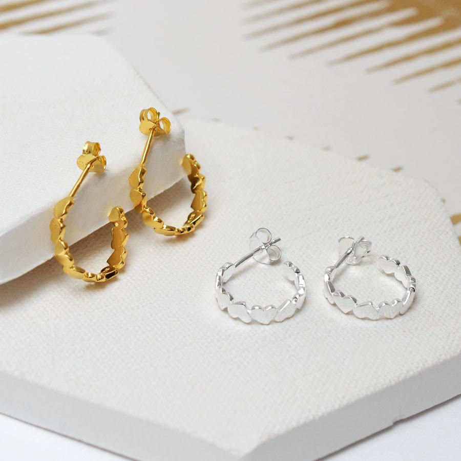 Sterling Silver Love Hoops