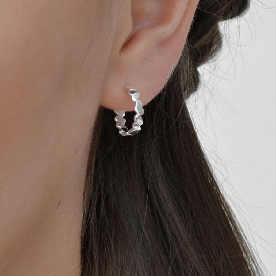 Sterling Silver Love Hoops