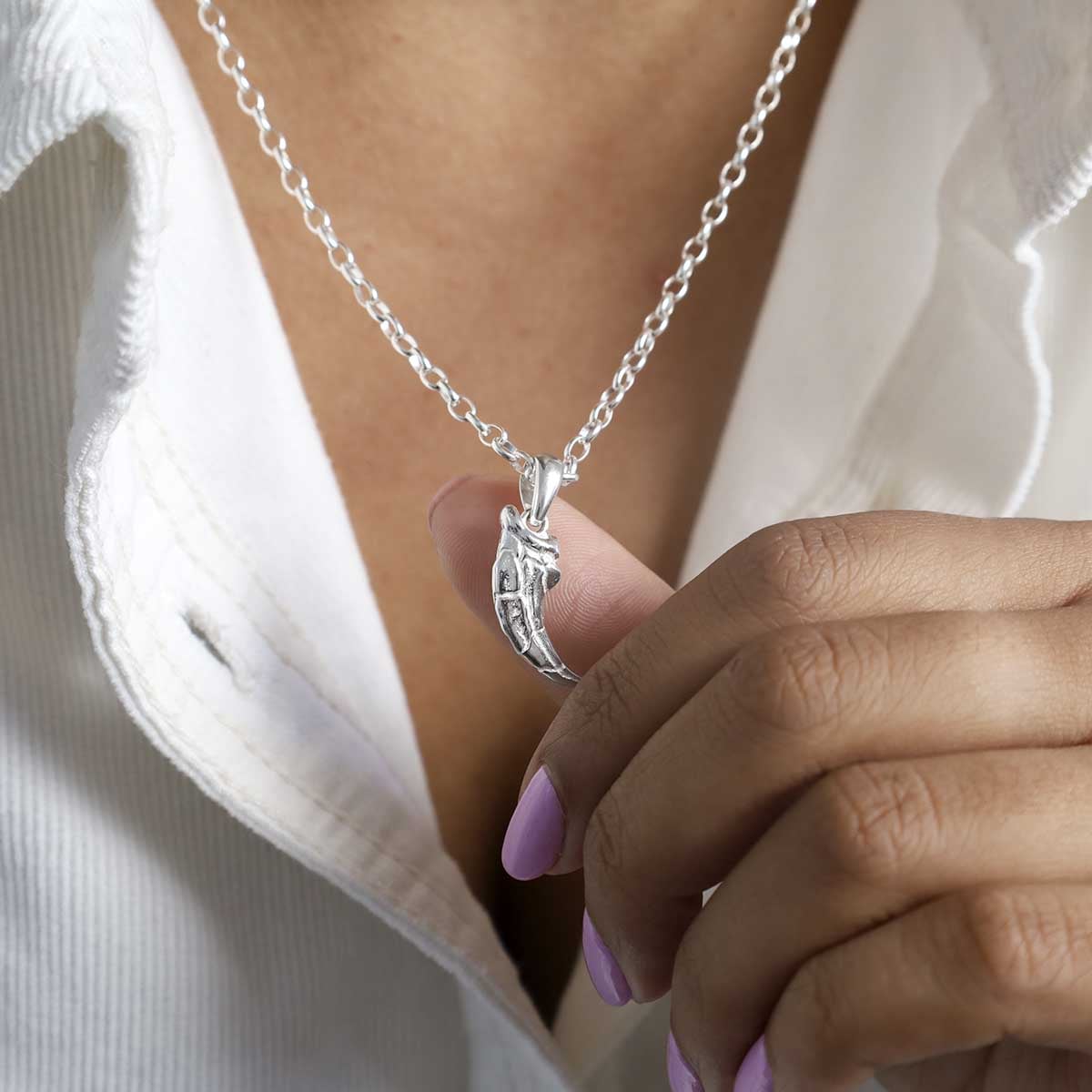 Sterling Silver Raptor Claw Necklace