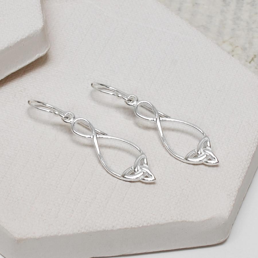 Sterling Silver Dangly Simple Celtic Loop Earrings