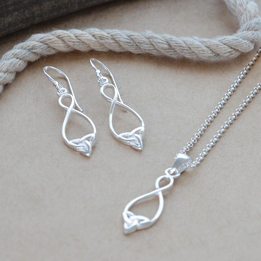 Sterling Silver Dangly Simple Celtic Loop Earrings