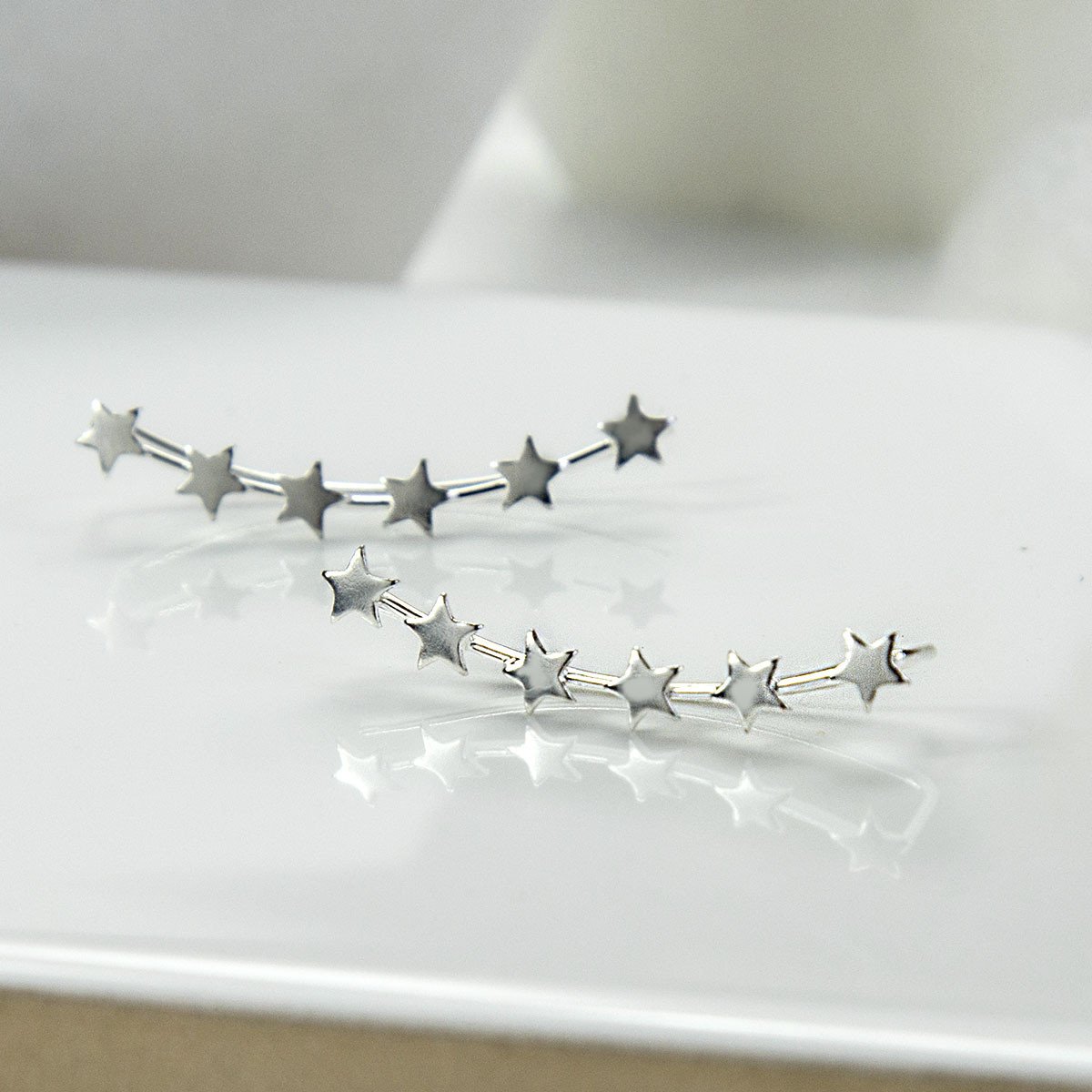 Sterling Silver Six Star Ear Climbers
