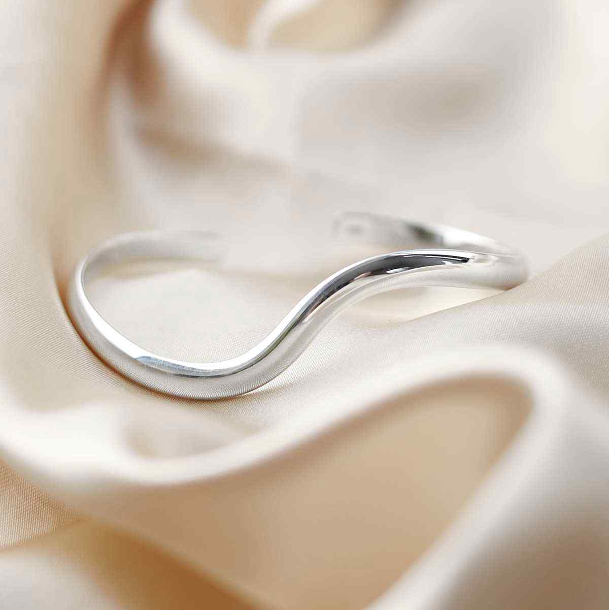 Sterling Silver Wave Cuff Bangle