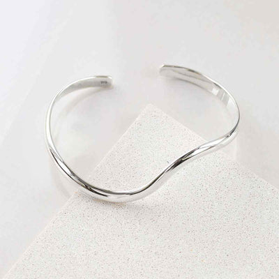 MR1113 STERLING SILVER WAVE CUFF BANGLE 2