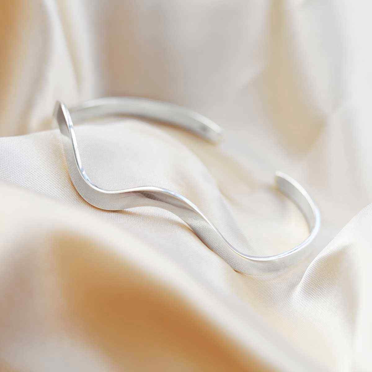 Sterling Silver Ocean Cuff Bangle