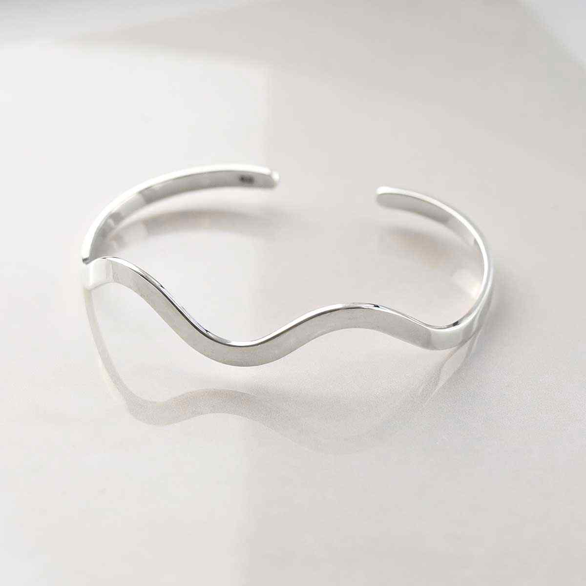 Sterling Silver Ocean Cuff Bangle