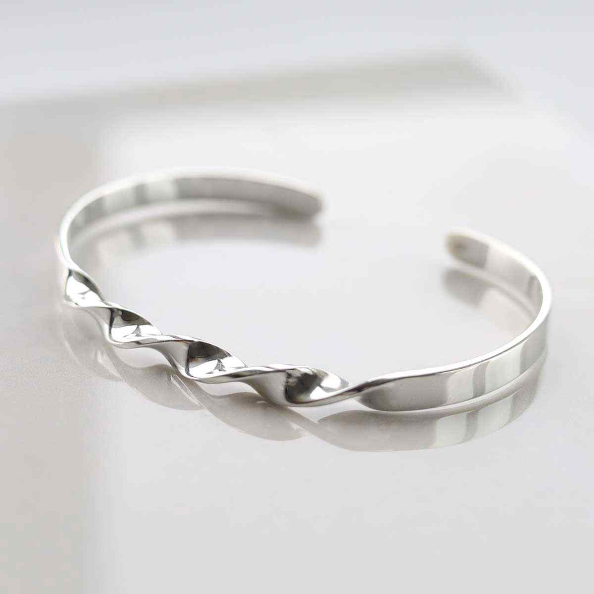 Sterling Silver Helix Cuff Bangle