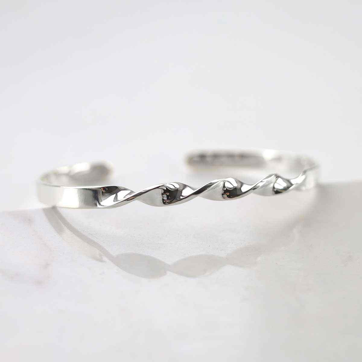 Sterling Silver Helix Cuff Bangle