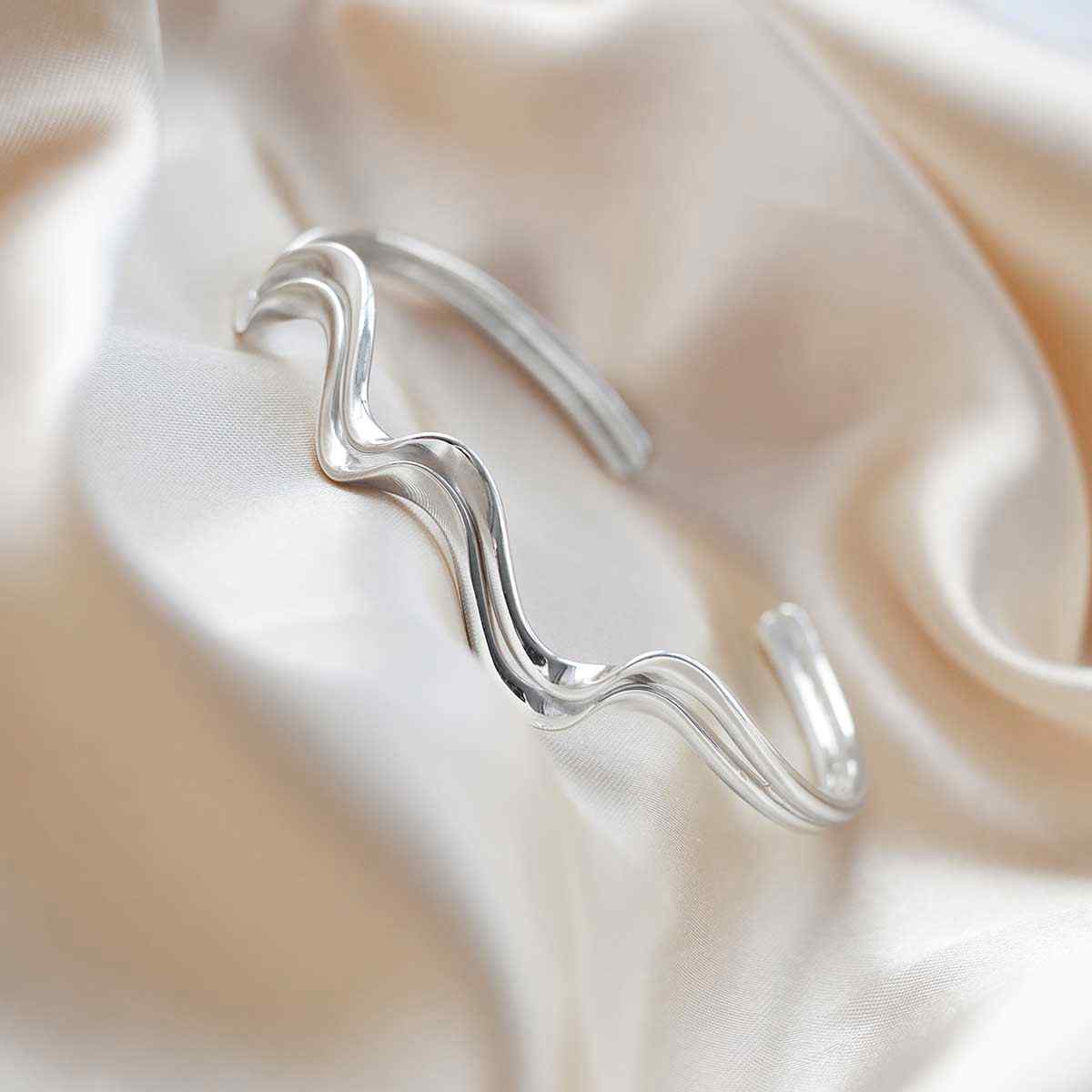 Sterling Silver Surf Cuff Bangle