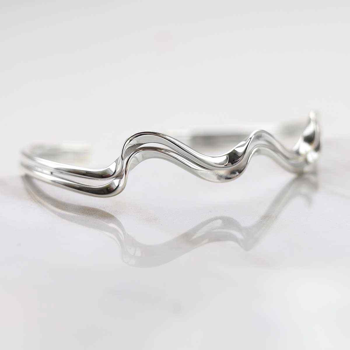 Sterling Silver Surf Cuff Bangle