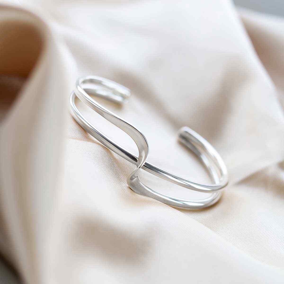 Sterling Silver Journey Cuff Bangle
