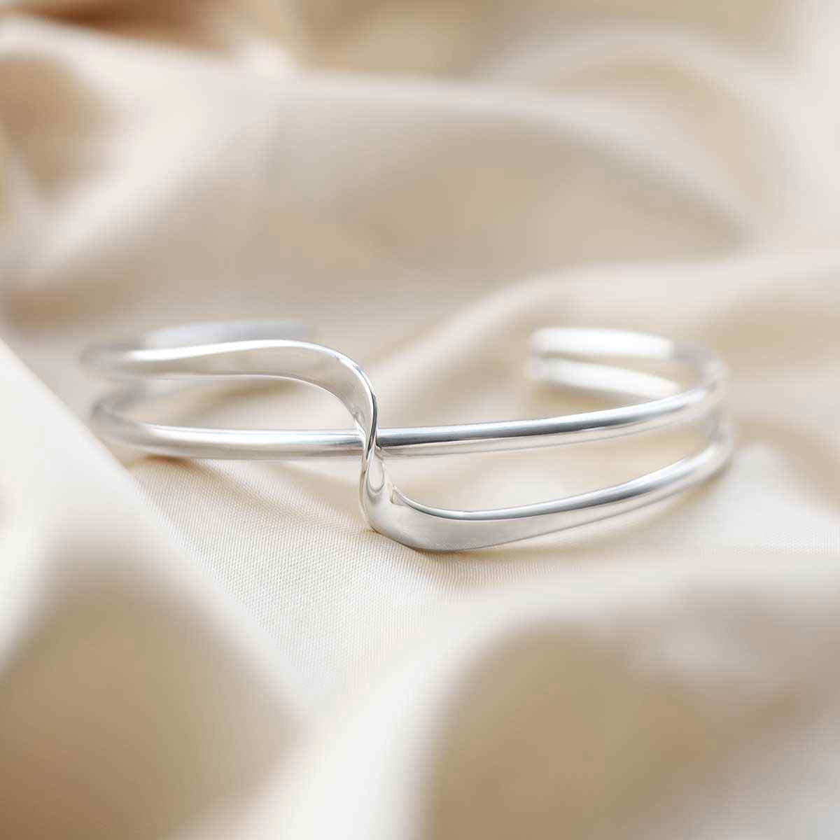 Sterling Silver Journey Cuff Bangle