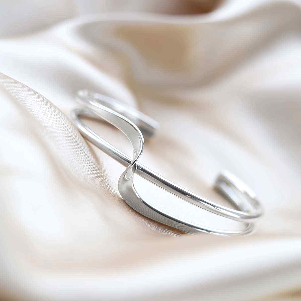 Sterling Silver Journey Cuff Bangle