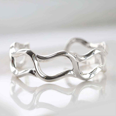 MP03 STERLING SILVER WARPED BANGLE 3