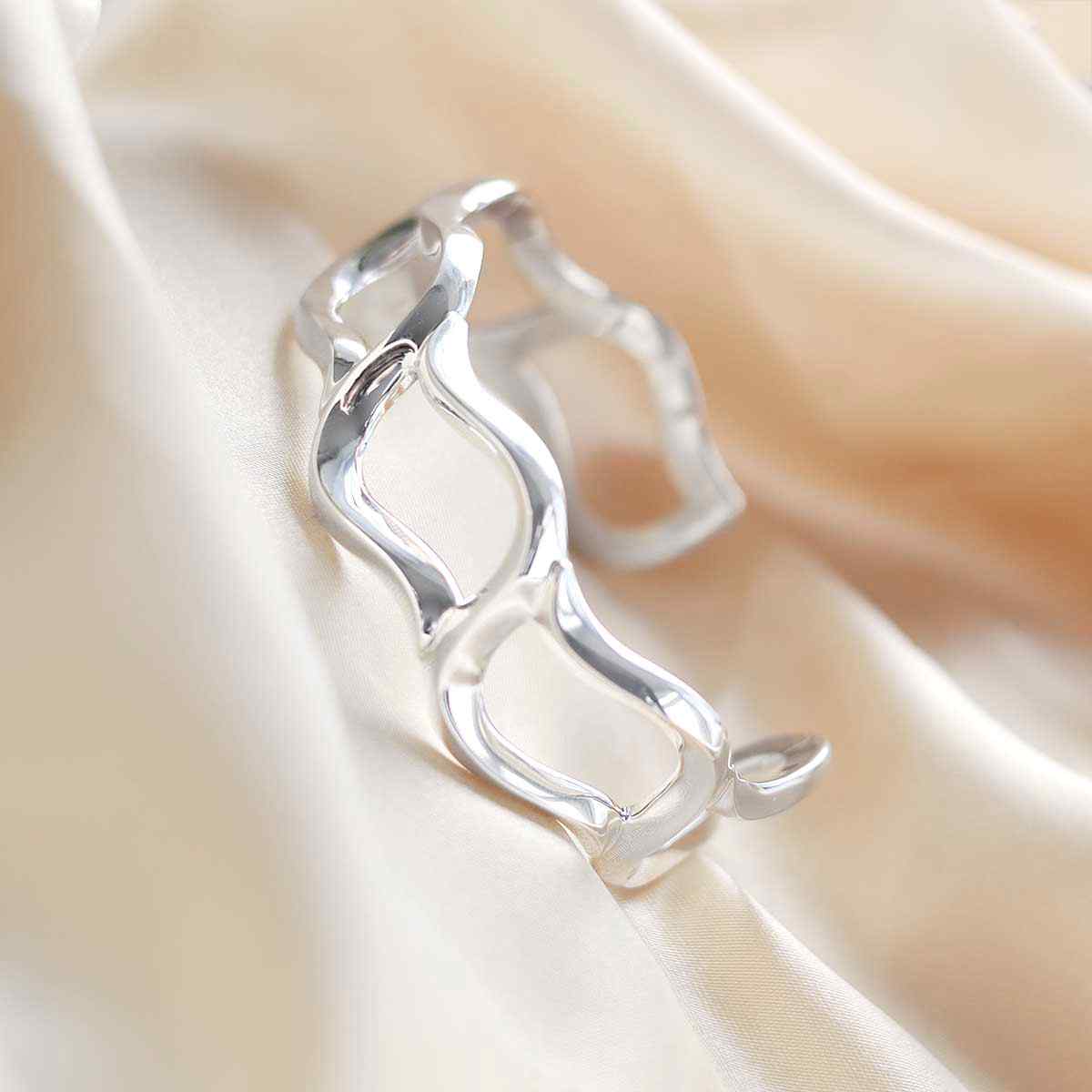 Sterling Silver Warped Bangle