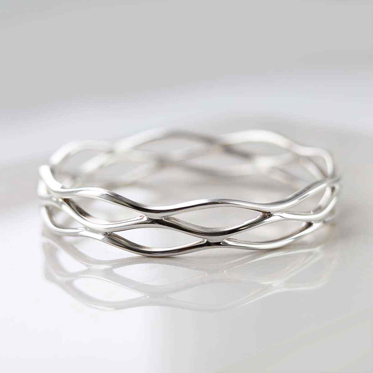 Sterling Silver Lattice Bangle