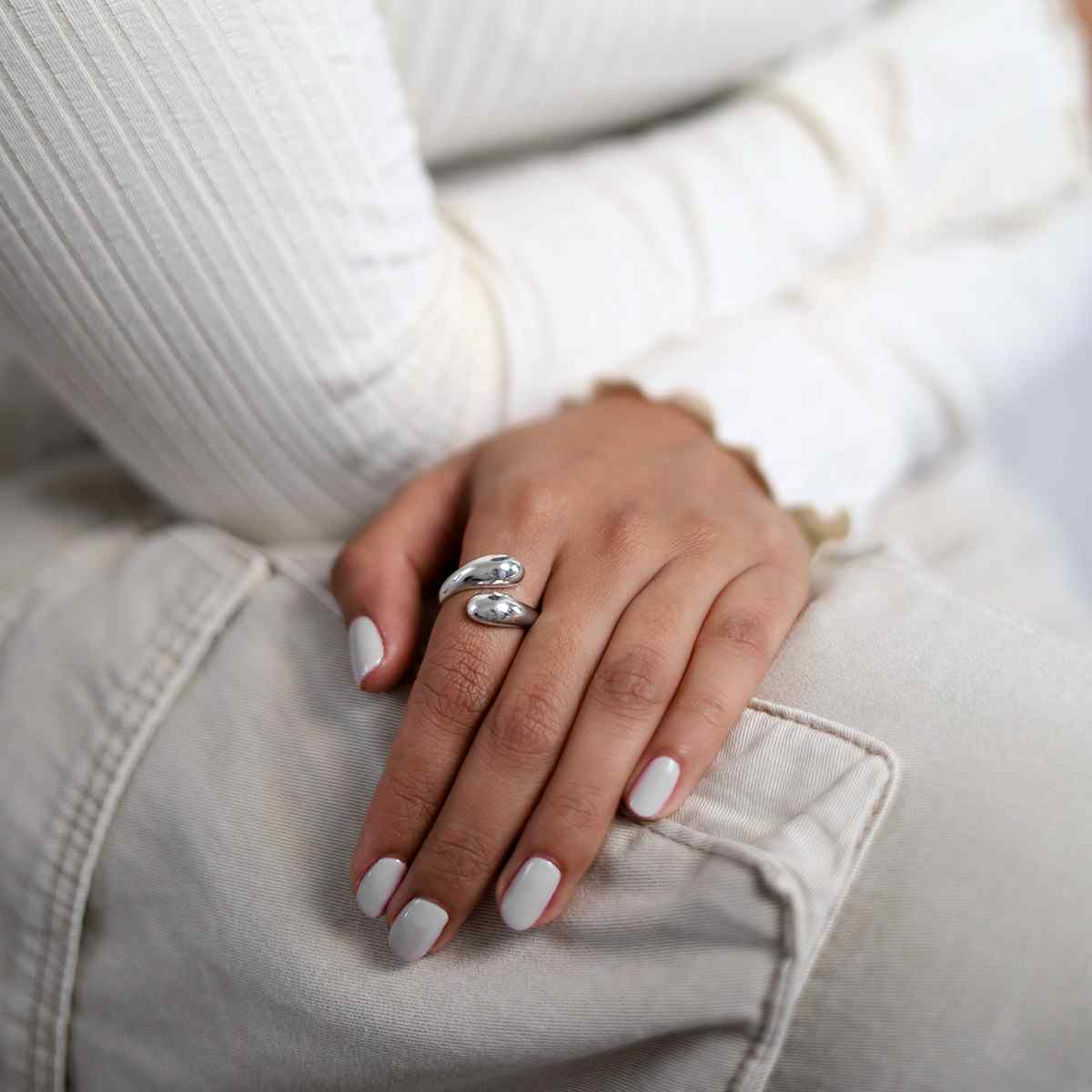 Sterling Silver Large Adjustable Flow Ring