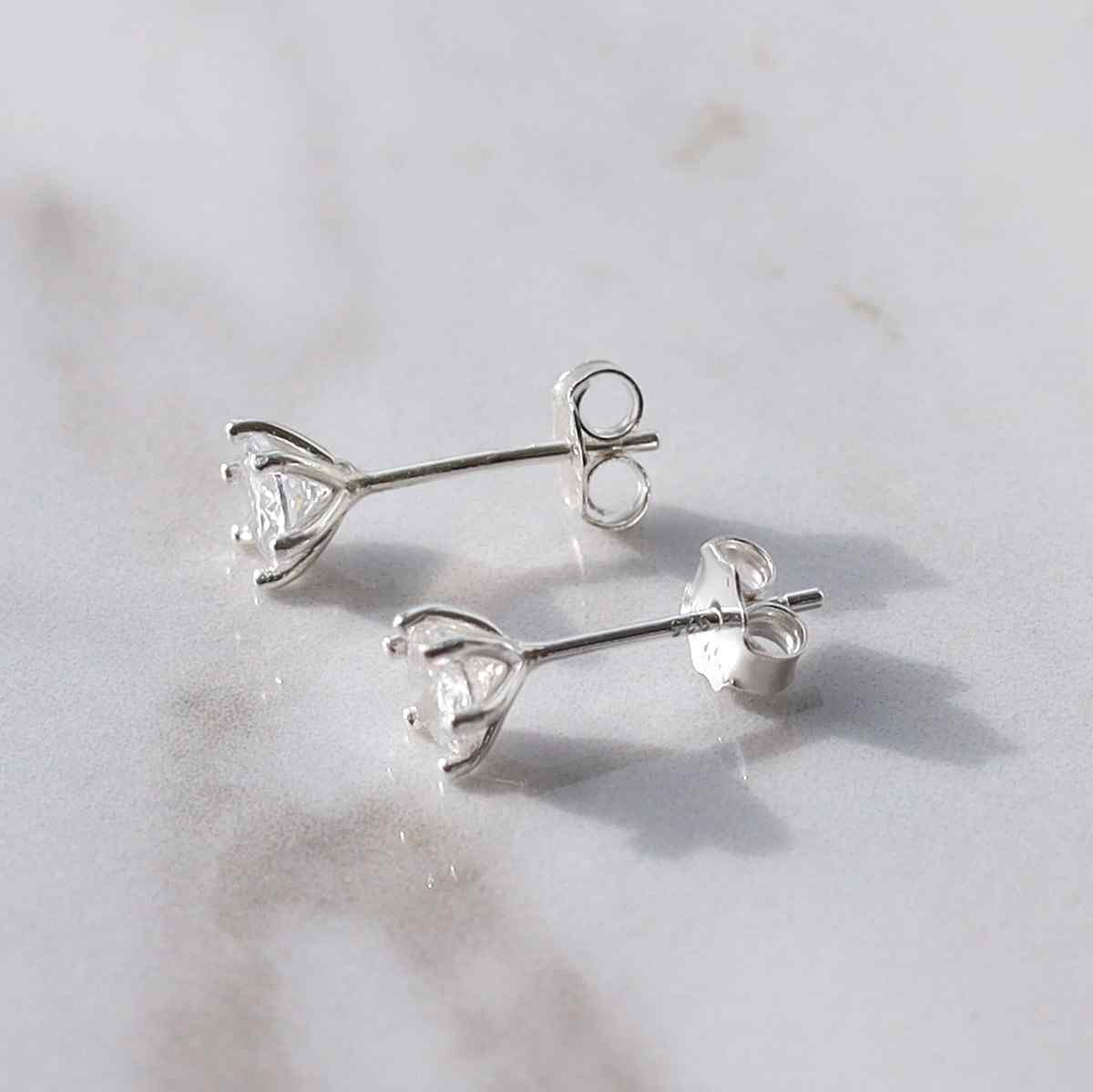 Sterling Silver Cubic Zirconia Stud Earrings