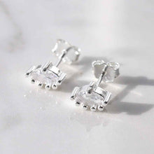 ML777 STERLING SILVER CUBIC ZIRCONIA MARQUISE STUD EARRINGS 3