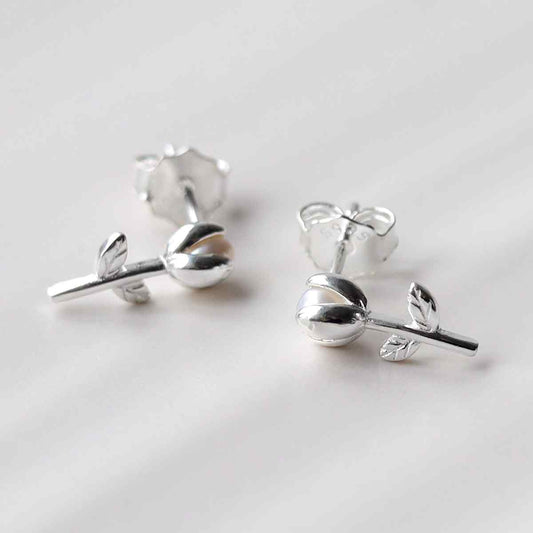 ML829 STERLING SILVER PETITE TULIP STUD EARRINGS 2