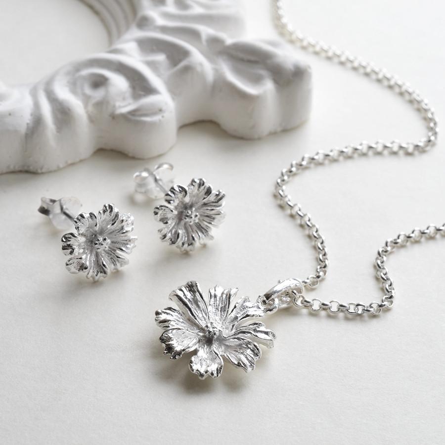 Sterling Silver Cosmos Flower Set