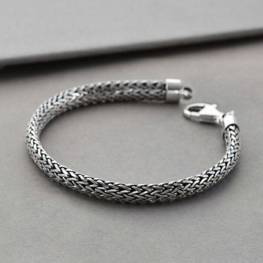 Sterling Silver Oval Snake Bracelet