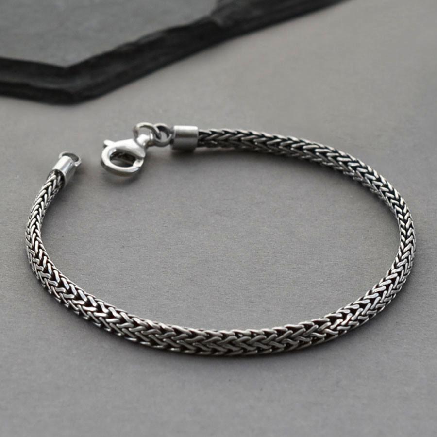 Sterling Silver Oval Snake Bracelet