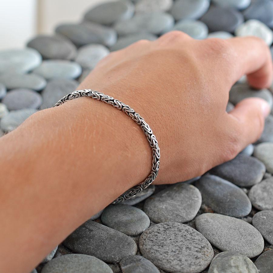 Sterling Silver Square Borobudur Bracelet