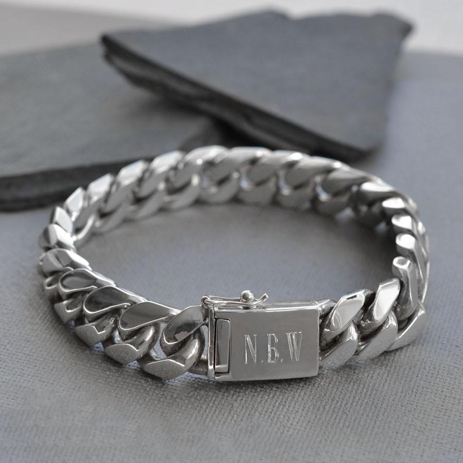 Sterling Silver Heavy Curb Bracelet