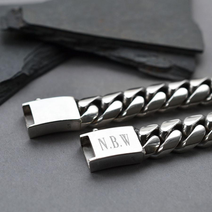 Sterling Silver Heavy Curb Bracelet