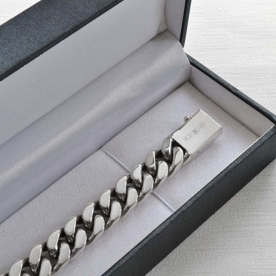 Sterling Silver Heavy Curb Bracelet