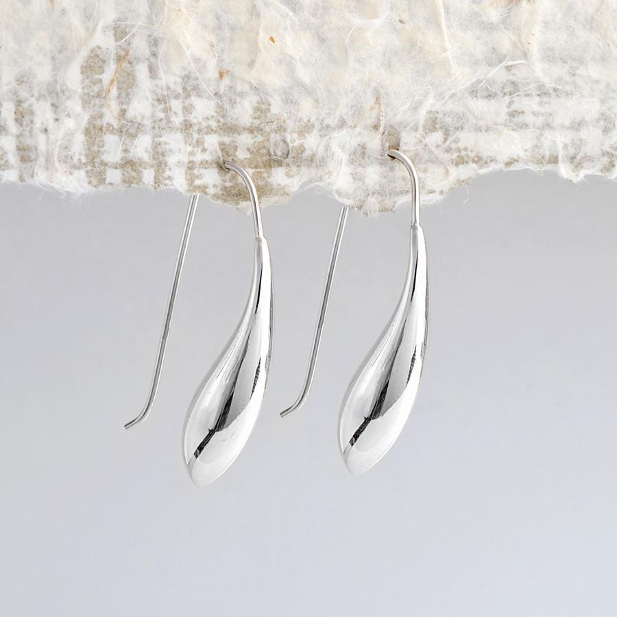 Sterling Silver Liquid Drop Earrings